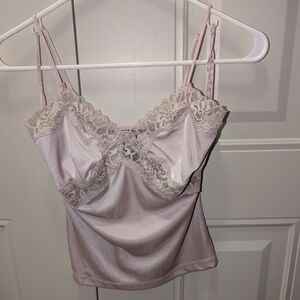 Express Satin Lace Trim Chemise - Light Pink
